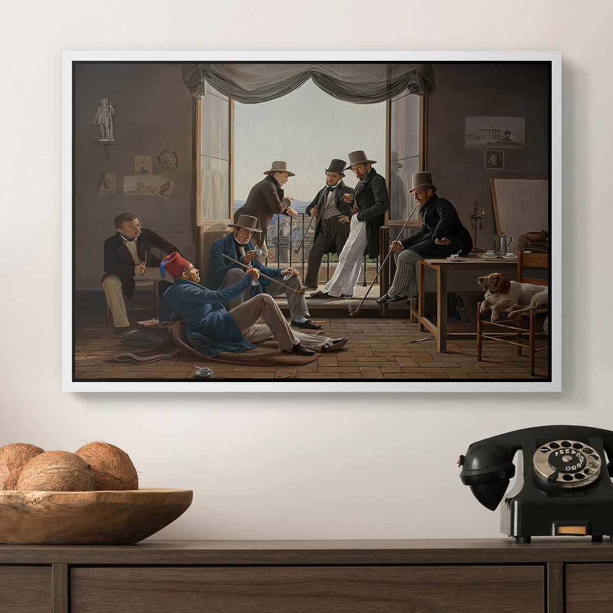 A Group of Danish Artists in Rome, 1837 - Floater Framed Canvas Print