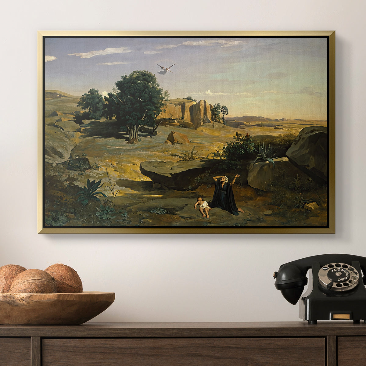 Hagar in the Wilderness, 1835 - Floater Framed Canvas Print