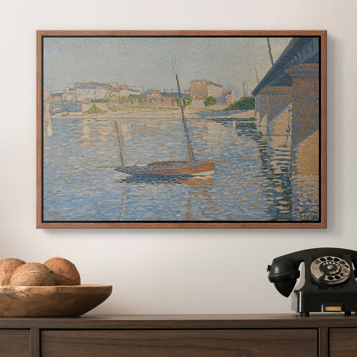 Le Clipper, Asnières, 1887 - Floater Framed Canvas Print