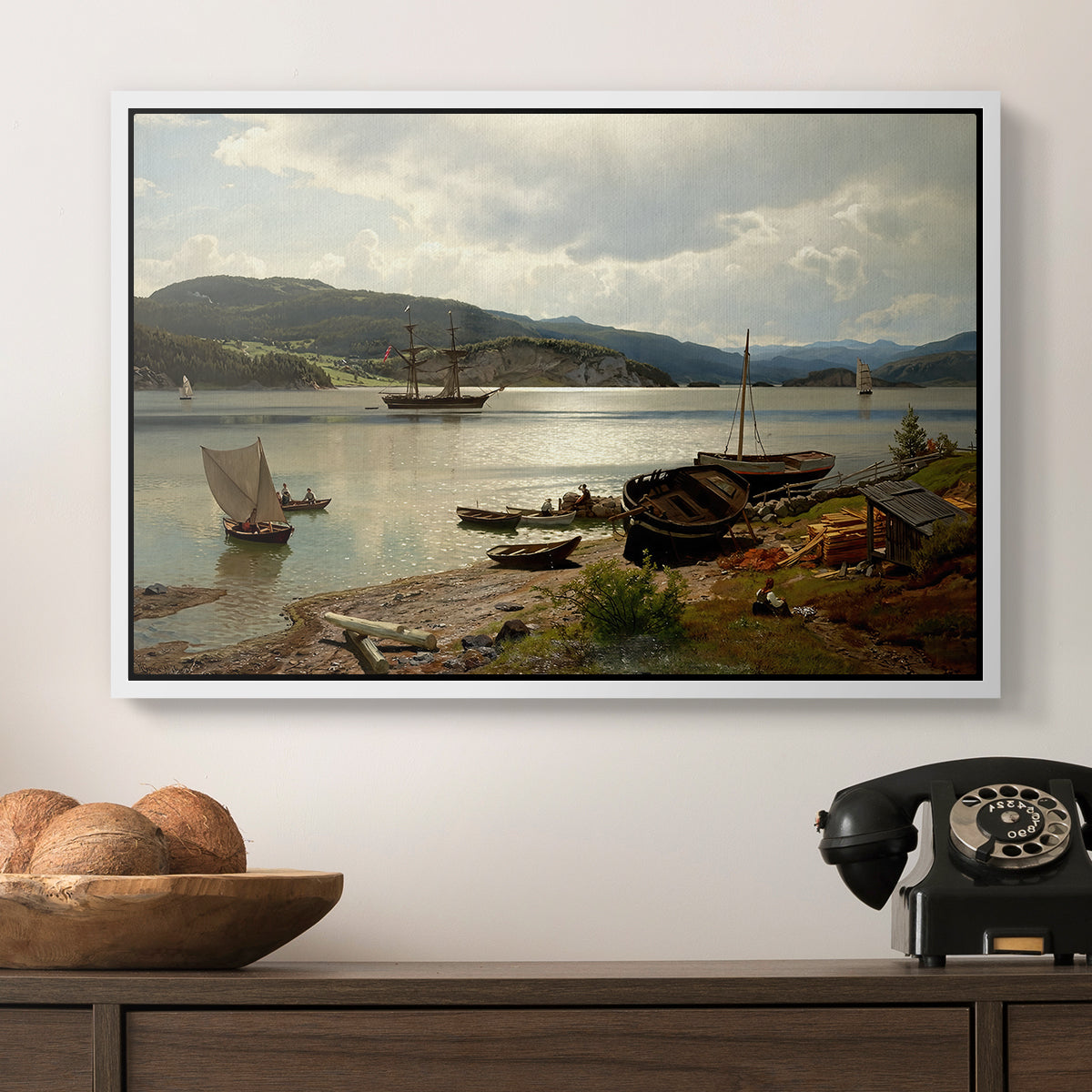 By the Water, 1876 - Floater Framed Canvas Print