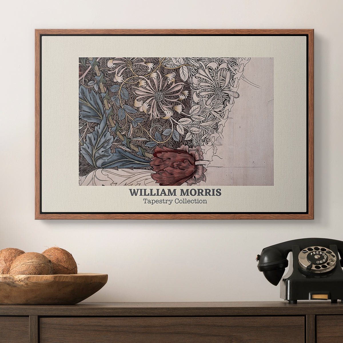 Honeysuckle (Tapestry Collection), 1874 - Floater Framed Canvas Print