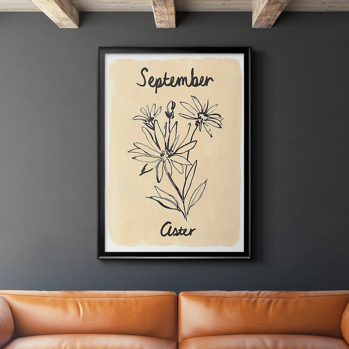 Birth Month IX - Modern Framed Canvas Print