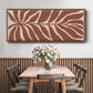 Terra Cotta Block Palms I - Floater Framed Canvas Print
