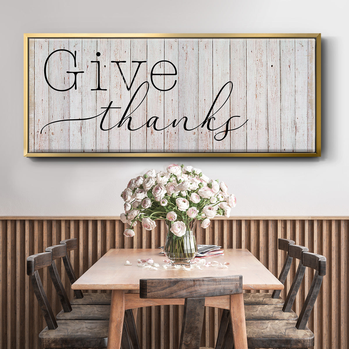 Give Thanks - Floater Framed Canvas Print
