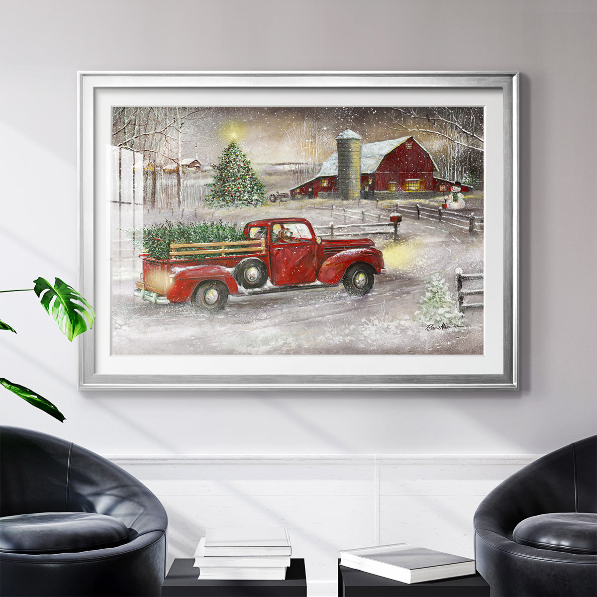 Making Christmas Memories - Modern Framed Art Print