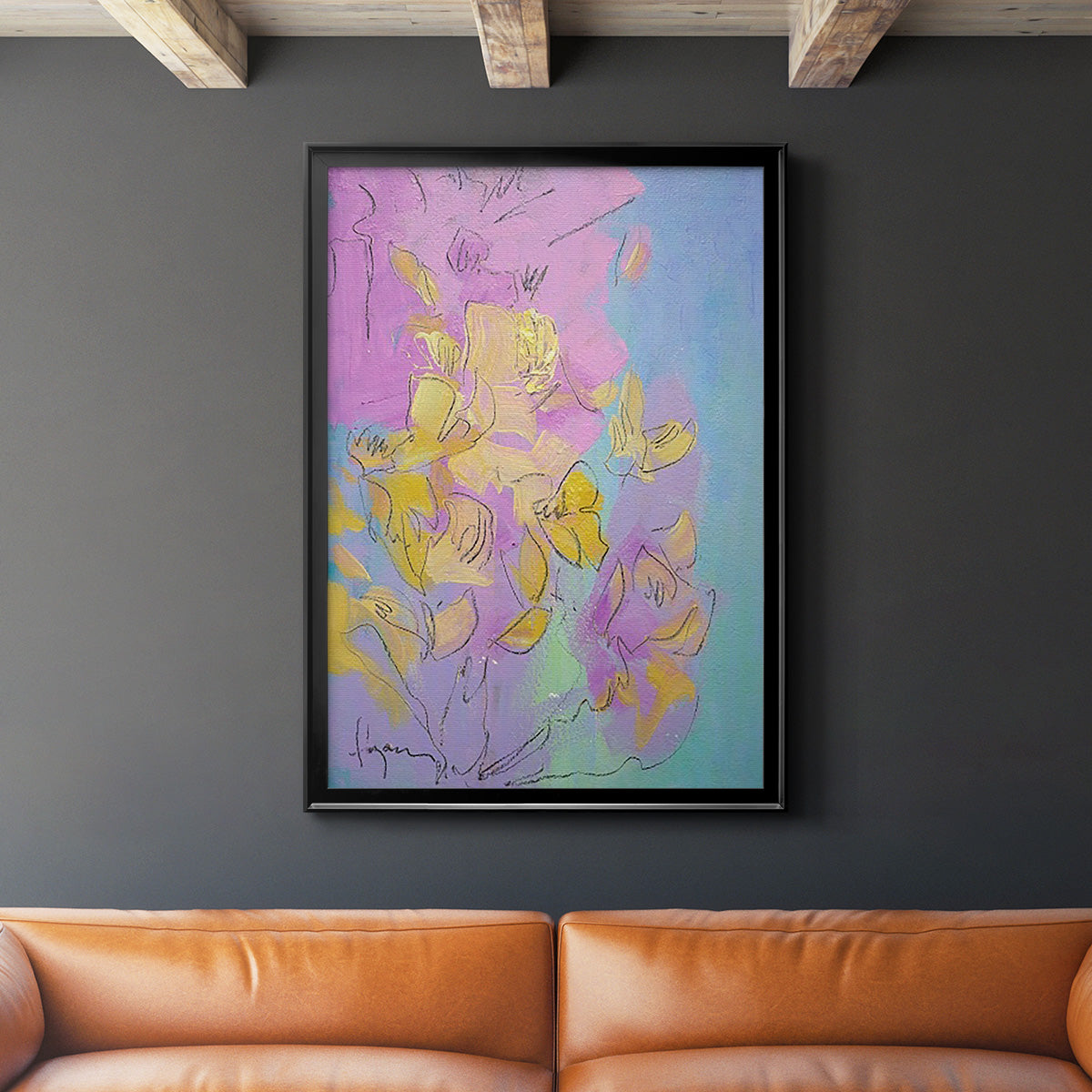 Dancing Heart - Modern Framed Canvas Print