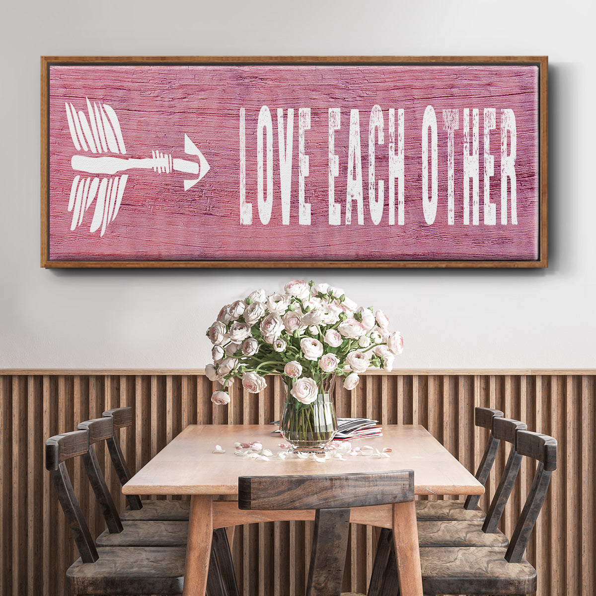 Love Each Other - Floater Framed Canvas Print