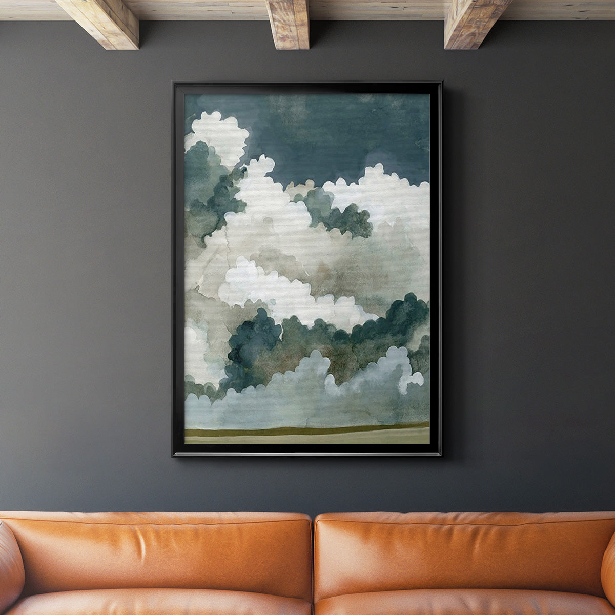 Vast Neutral Sky - Modern Framed Canvas Print