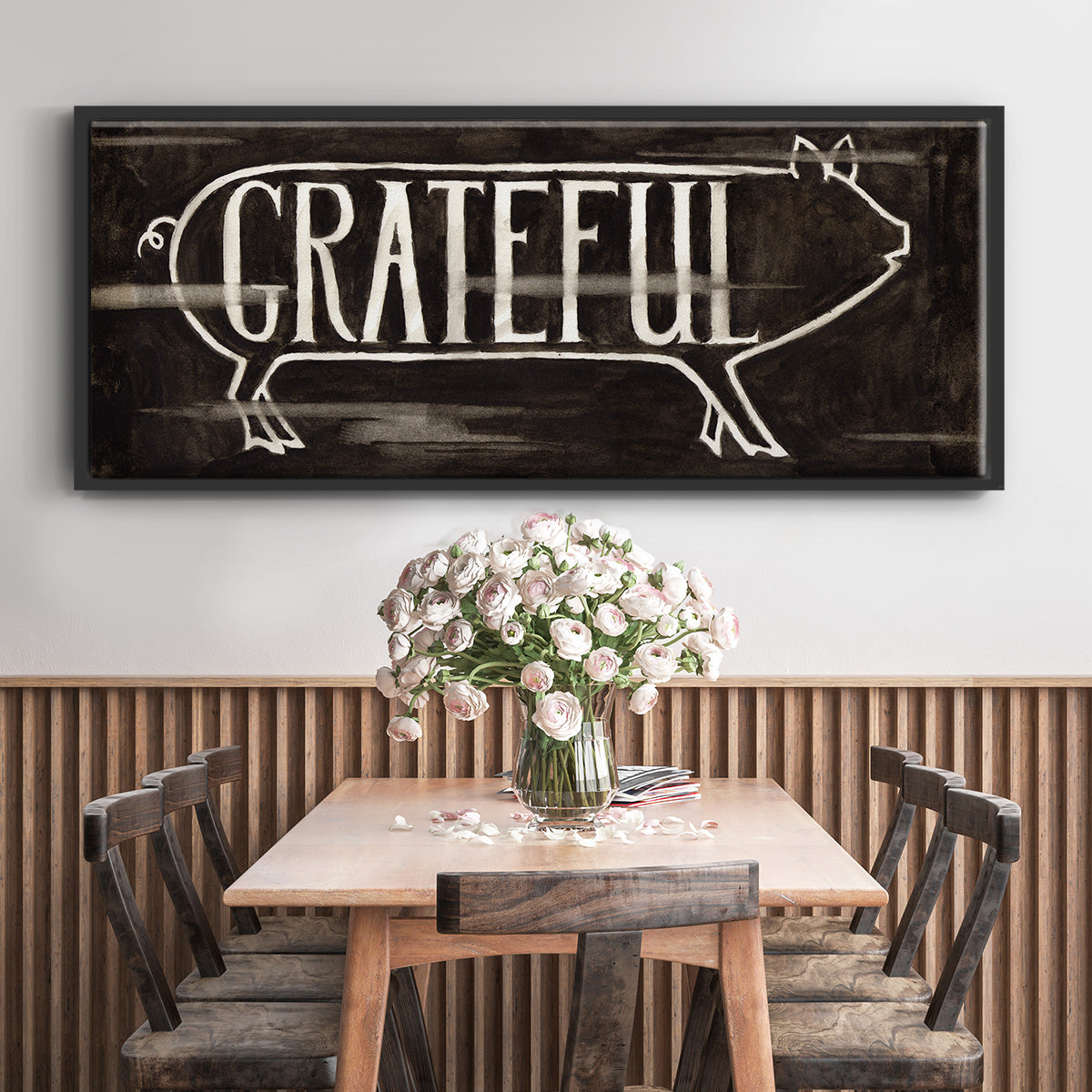 Grateful Pig - Floater Framed Canvas Print