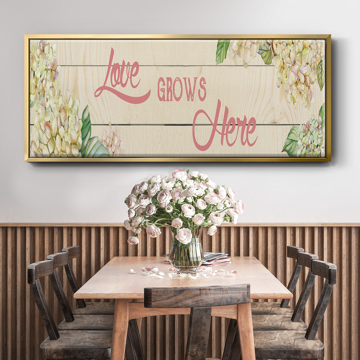 Love Grows Here - Floater Framed Canvas Print