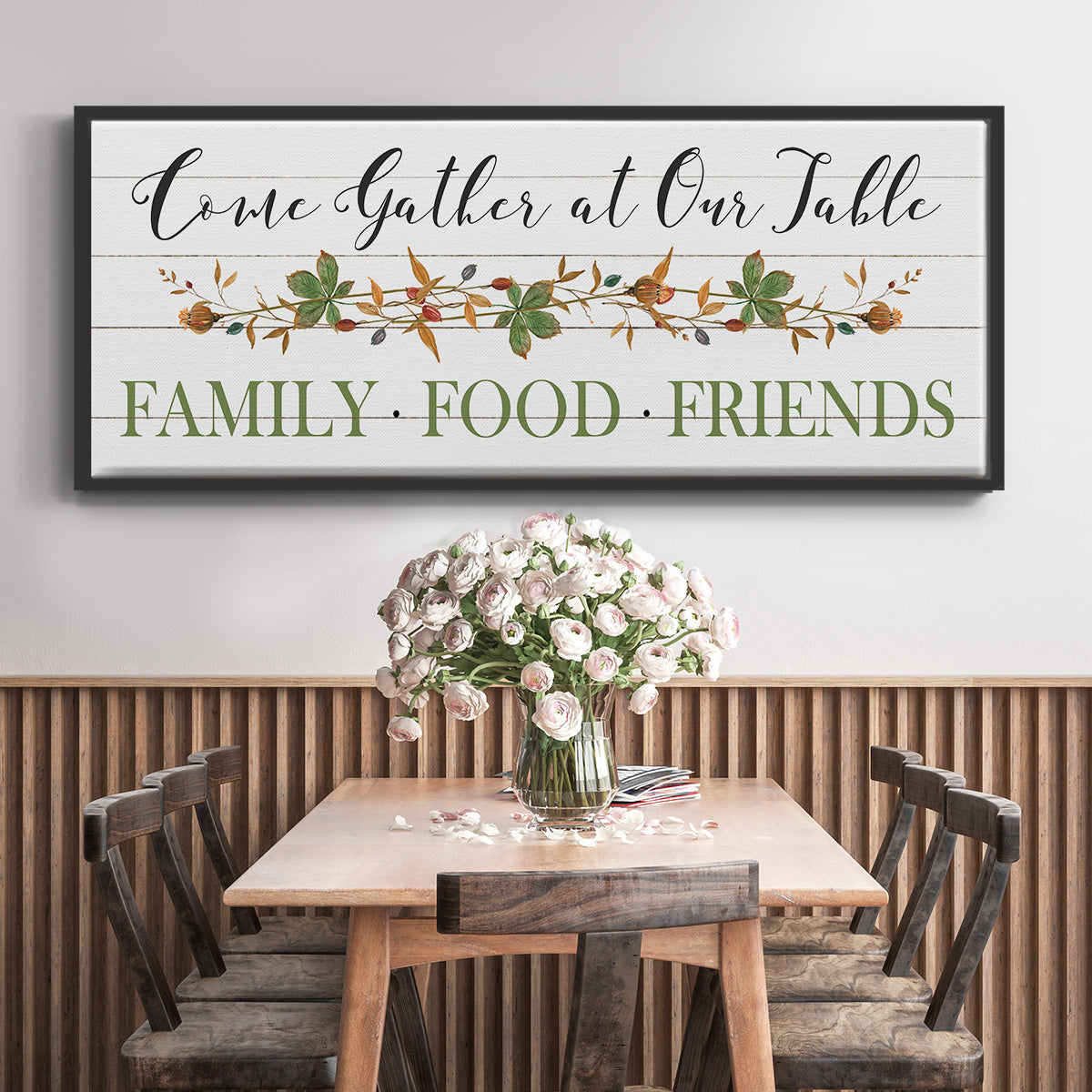 Feeding Friends I - Floater Framed Canvas Print
