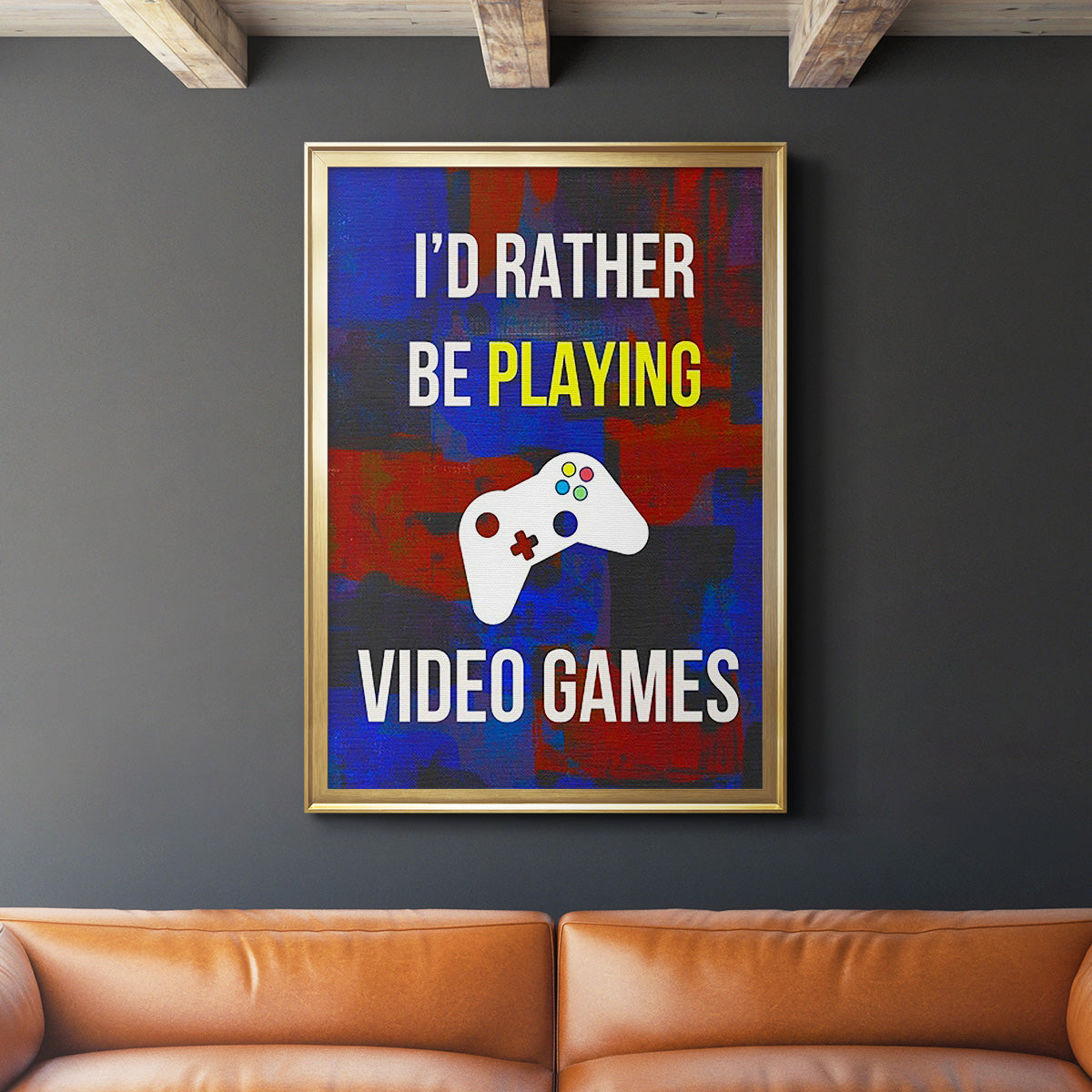 Gamer at Play III - Modern Framed Canvas Print