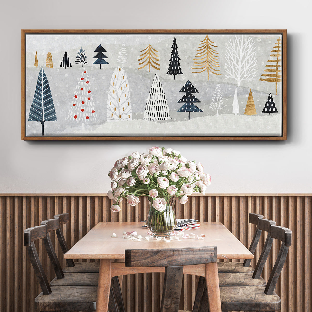 Christmas Chalet Collection D - Floater Framed Canvas Print
