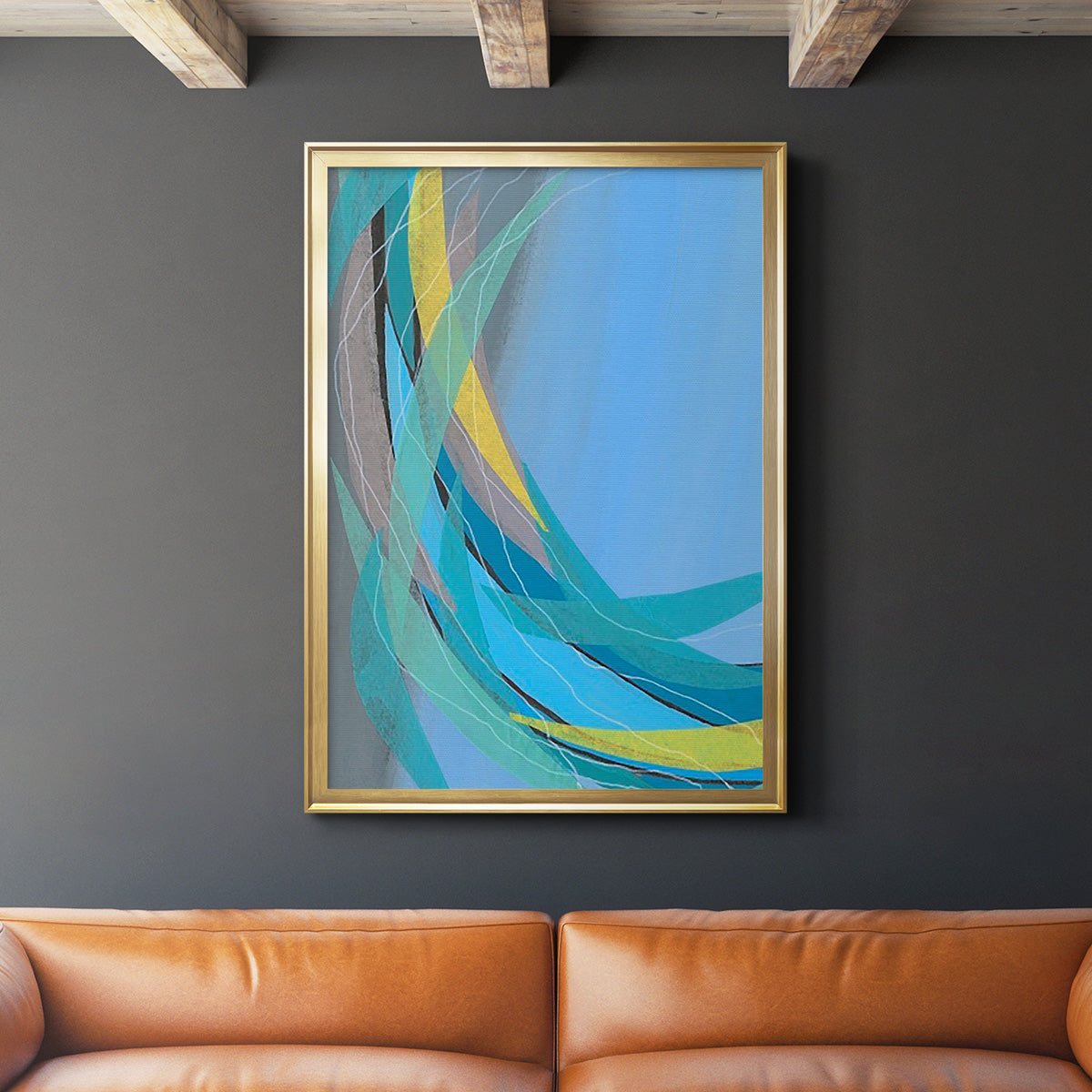 Circulating Flow I - Modern Framed Canvas Print