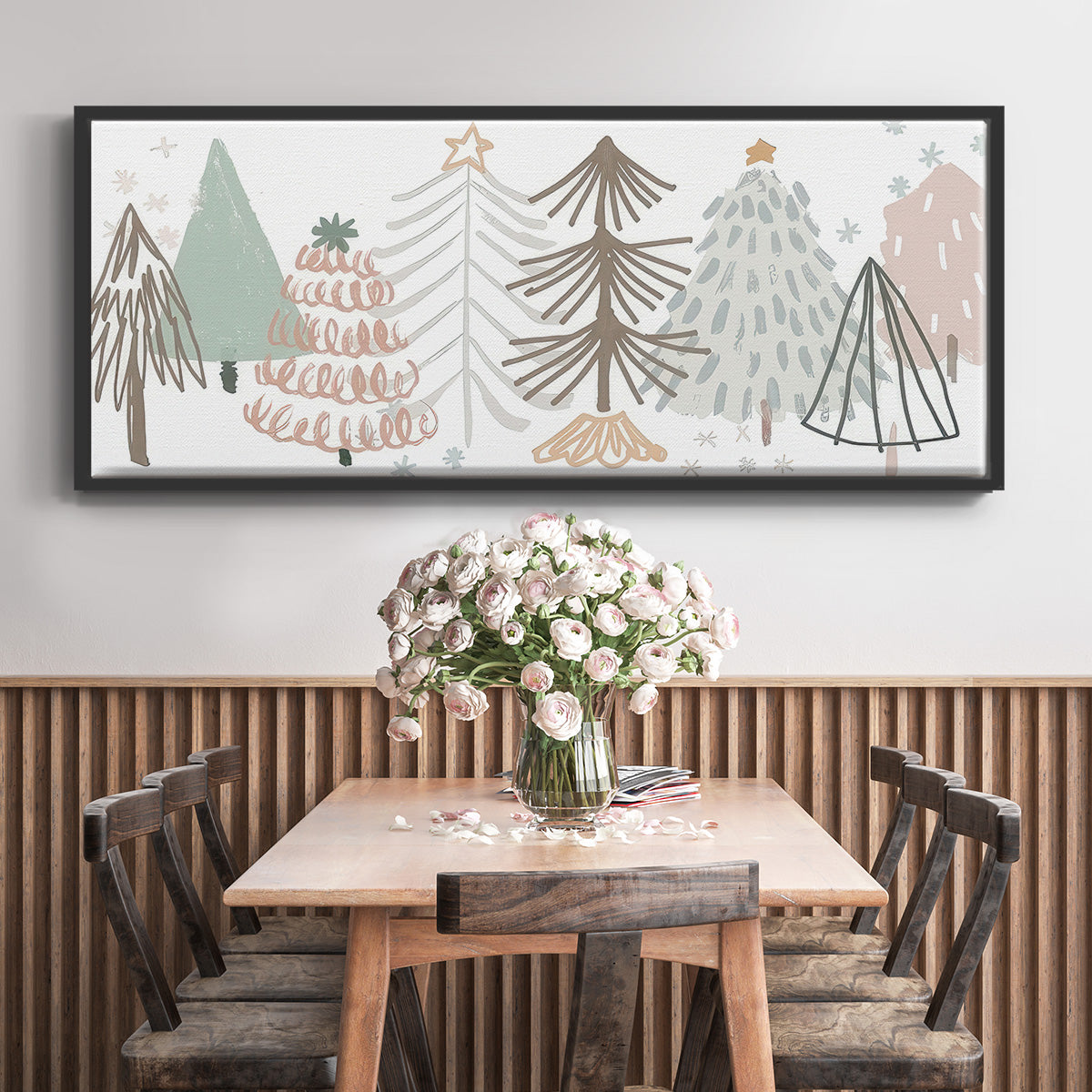 Christmas Tree Sketchbook - Floater Framed Canvas Print