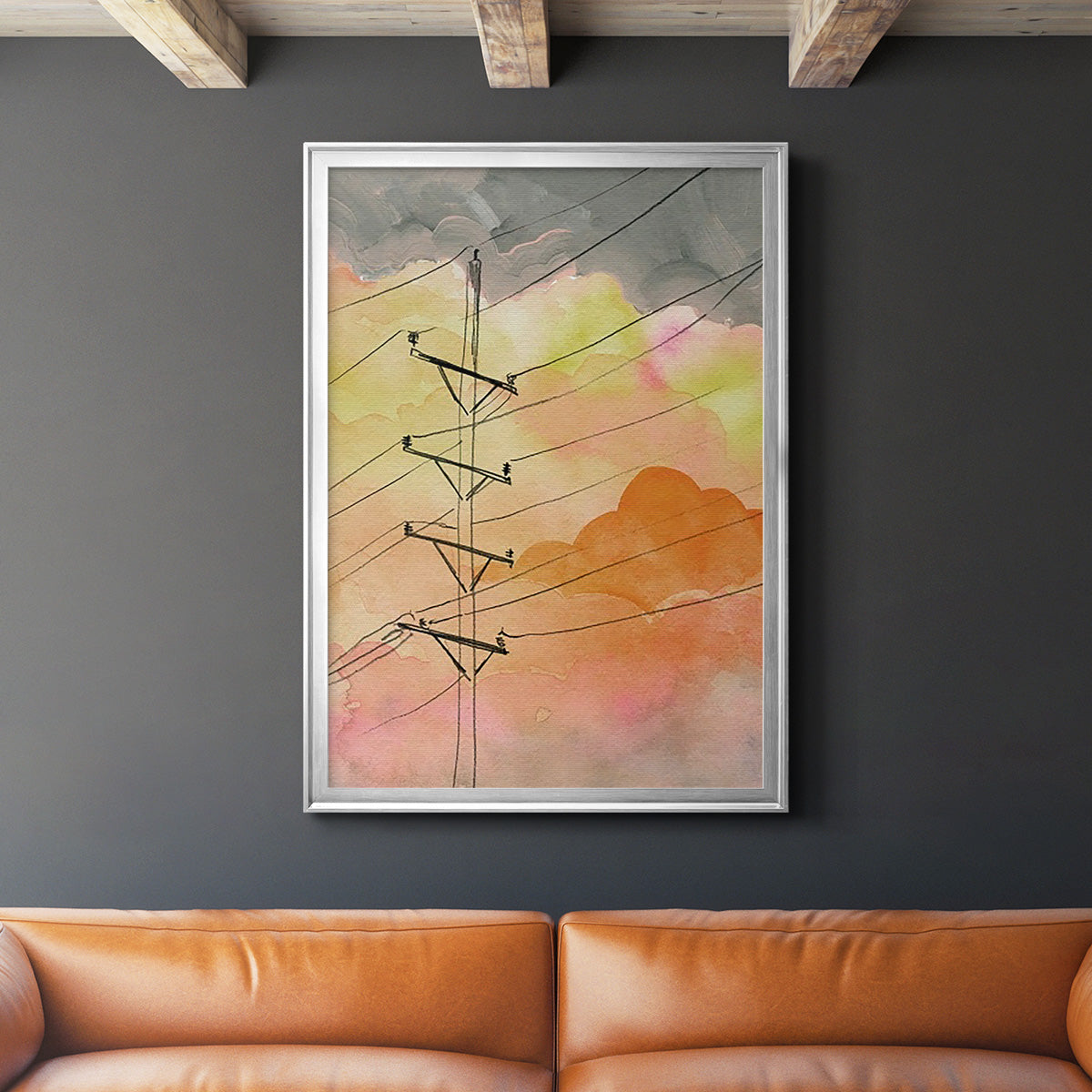 Cloudy Communication I - Modern Framed Canvas Print