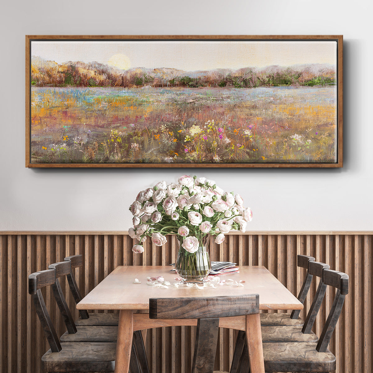 Meadow Moonrise - Floater Framed Canvas Print