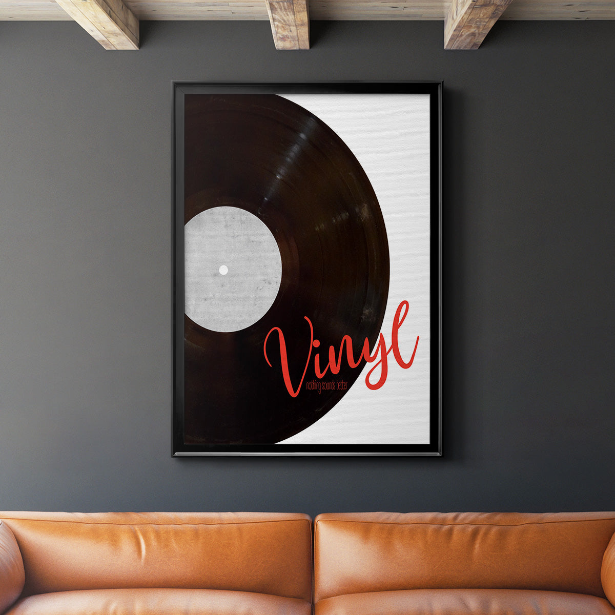 Vinyl - Modern Framed Canvas Print