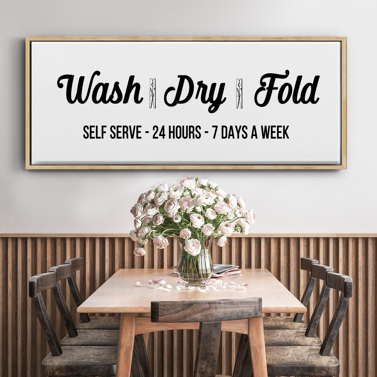 Wash Dry Fold - Floater Framed Canvas Print