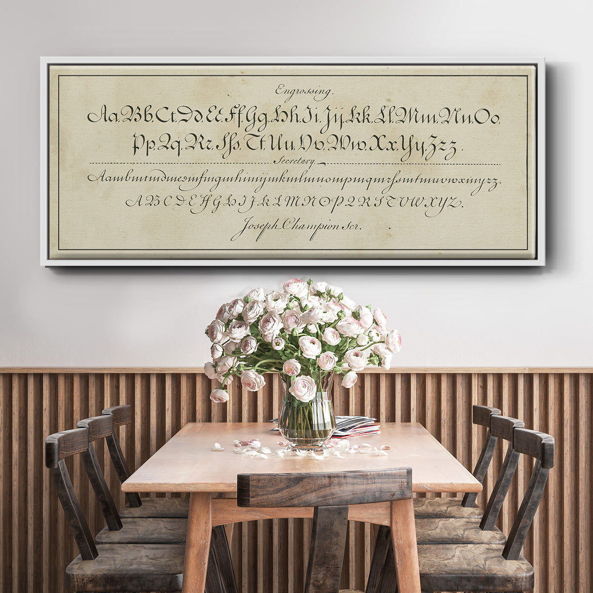 Manuscript Sampler V - Floater Framed Canvas Print