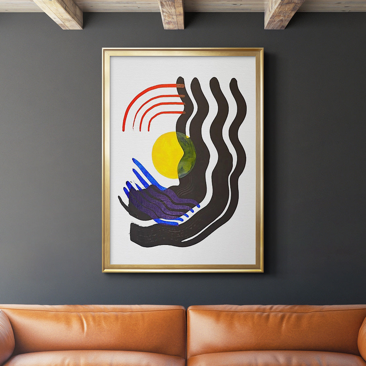 Shifting III - Modern Framed Canvas Print