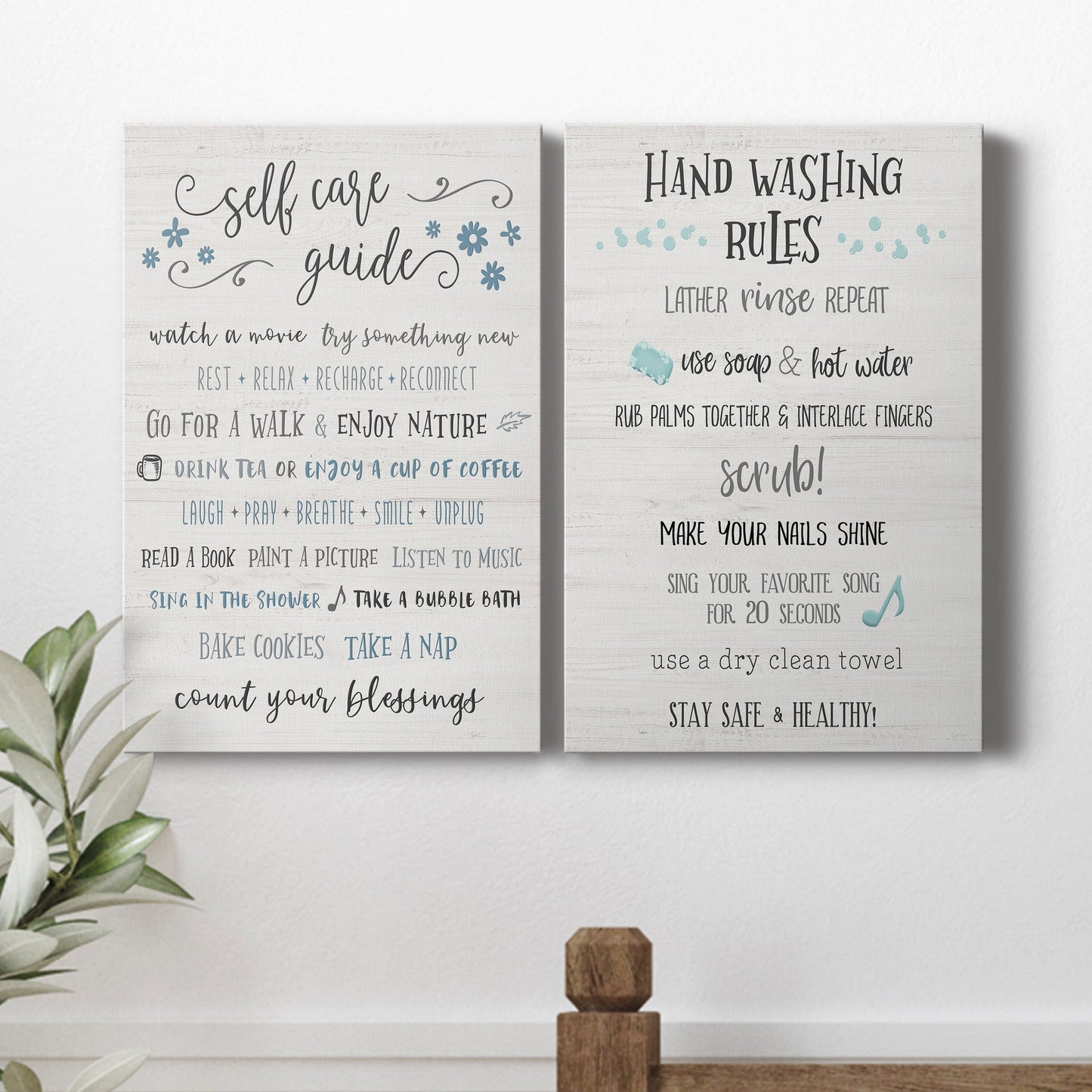 Guide to Self Care Premium Gallery Wrapped Canvas - Ready to Hang - Set of 2 - 8 x 12 Each