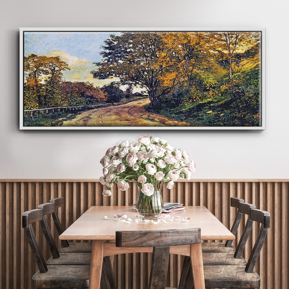 The Road to the Farm of Saint - Floater Framed Canvas Print