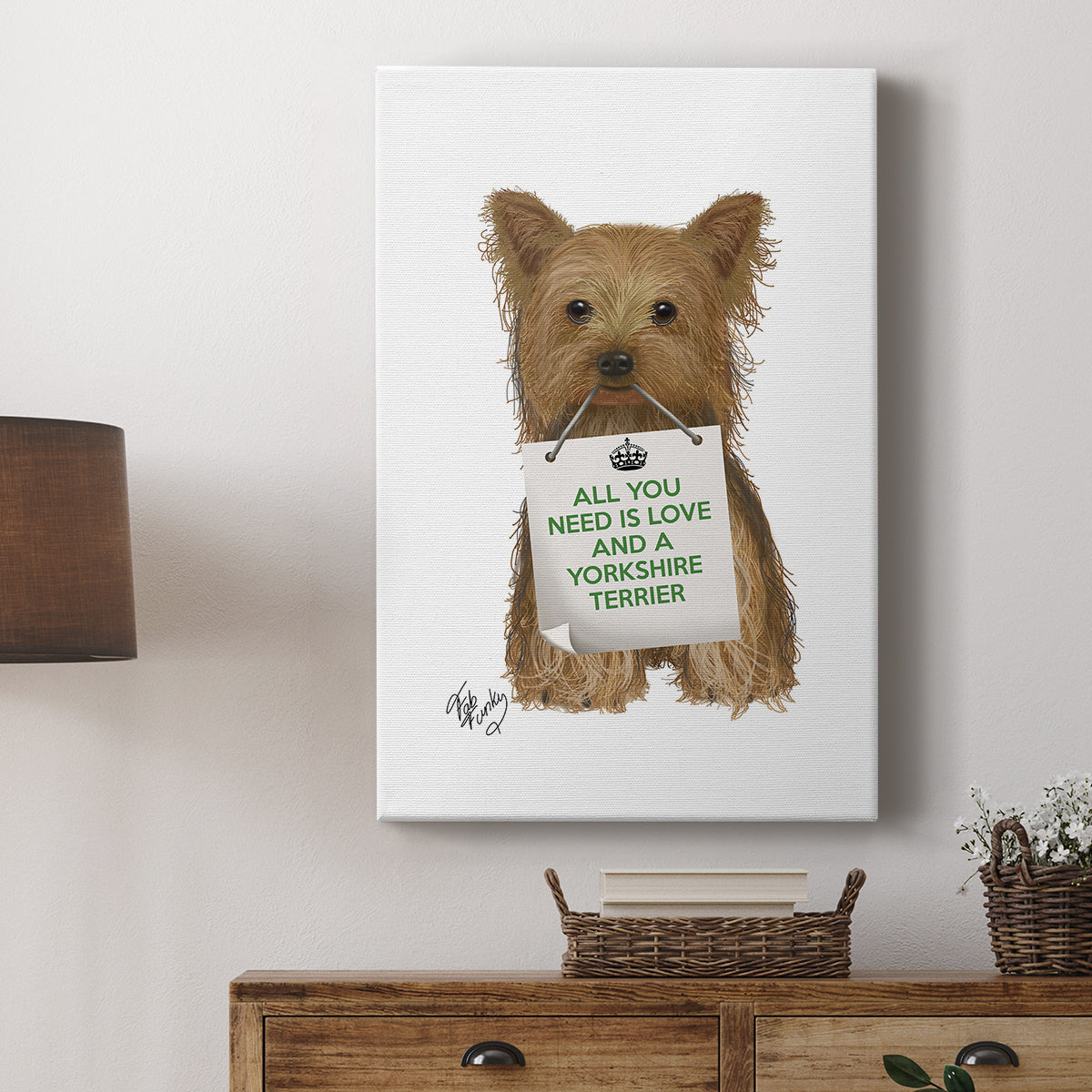Love and Yorkshire Terrier - Canvas Art Print
