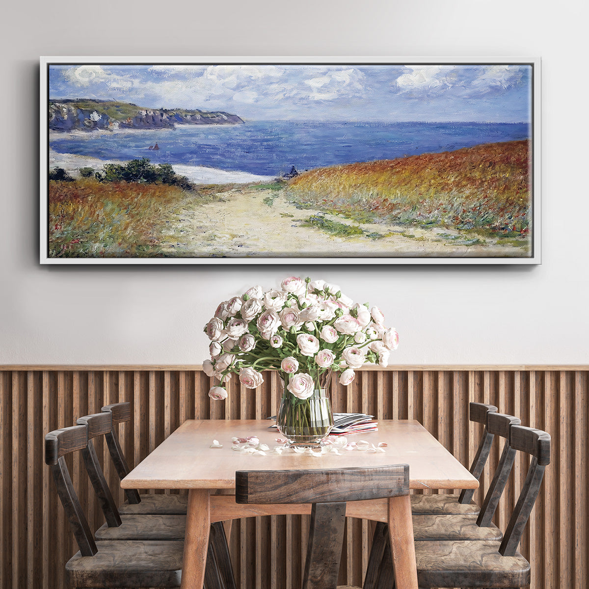The Passage to the Sea Near Pourville, 1882 - Floater Framed Canvas Print