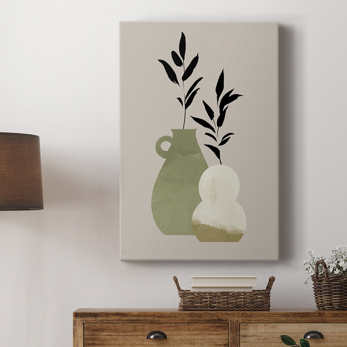 Simple Bud Vases II - Canvas Art Print