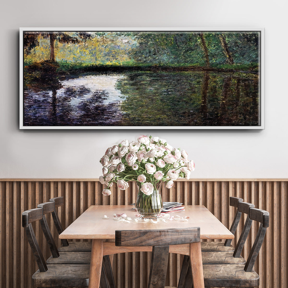 The Pond at Montgeron 2, 1876 - Floater Framed Canvas Print