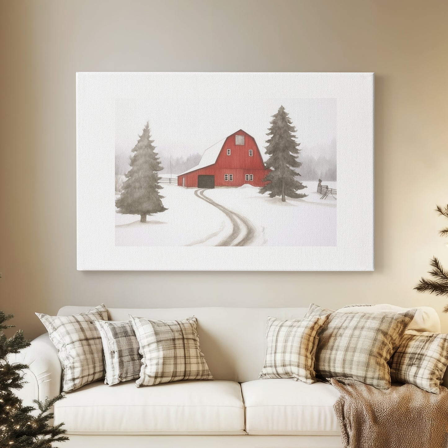 Pearled Hearth Square - Canvas Art Print