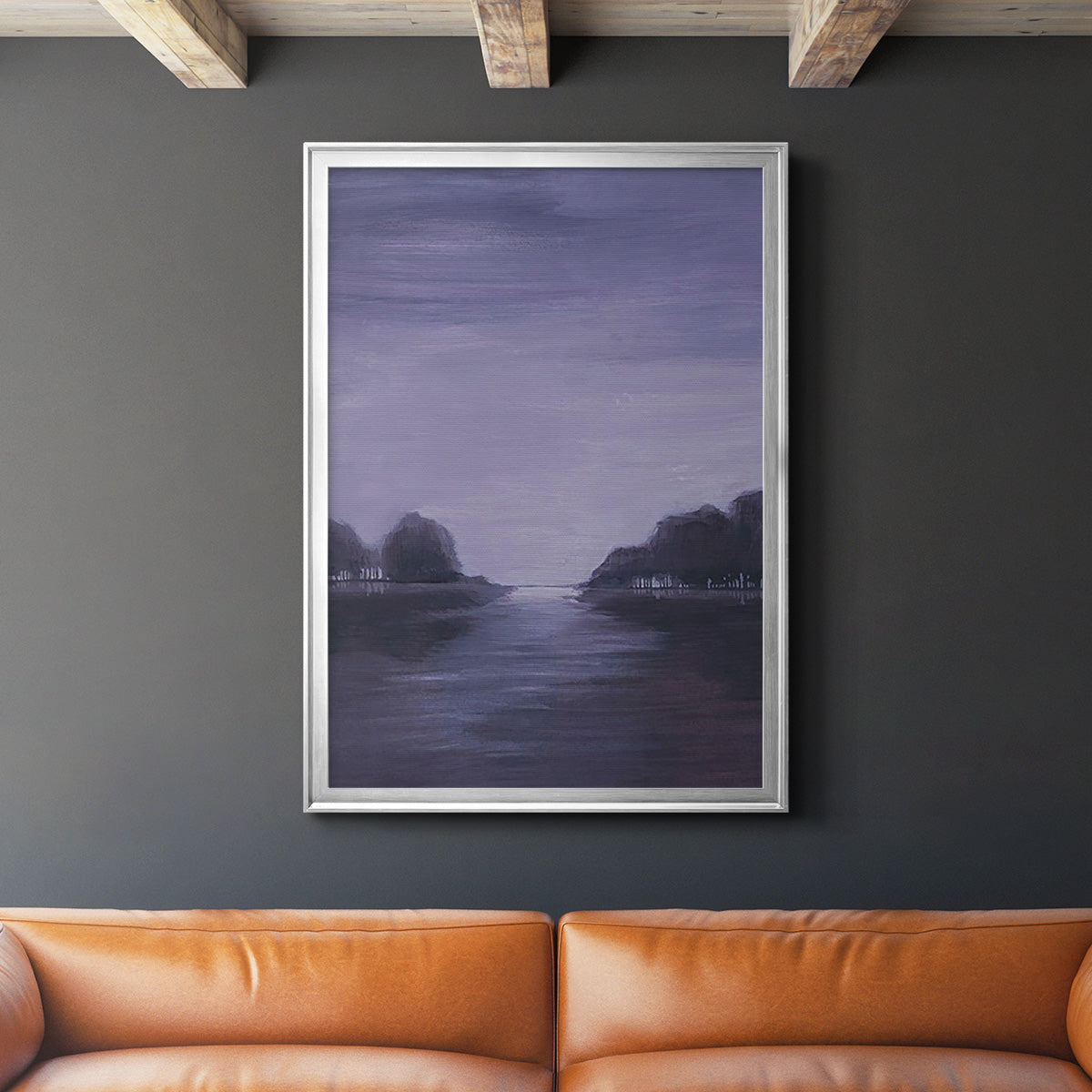 Amethyst Moonlight II - Modern Framed Canvas Print