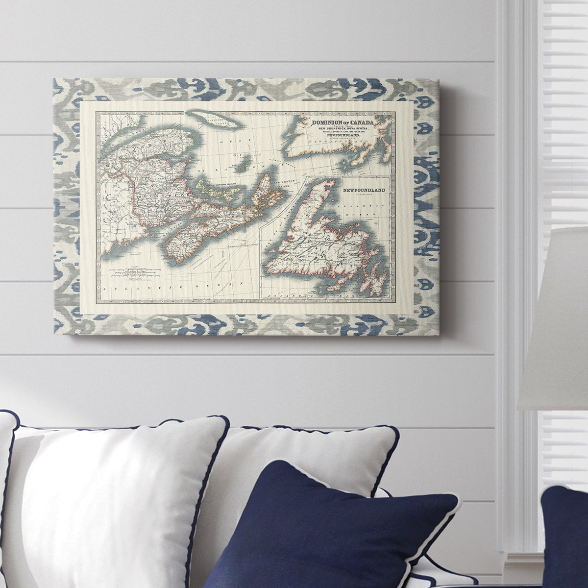 Bordered Map of Canada - Canvas Art Print