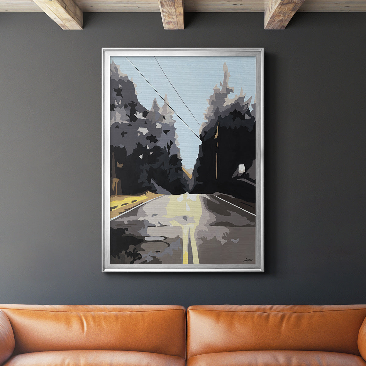 The Road Less Traveled - Modern Framed Canvas Print