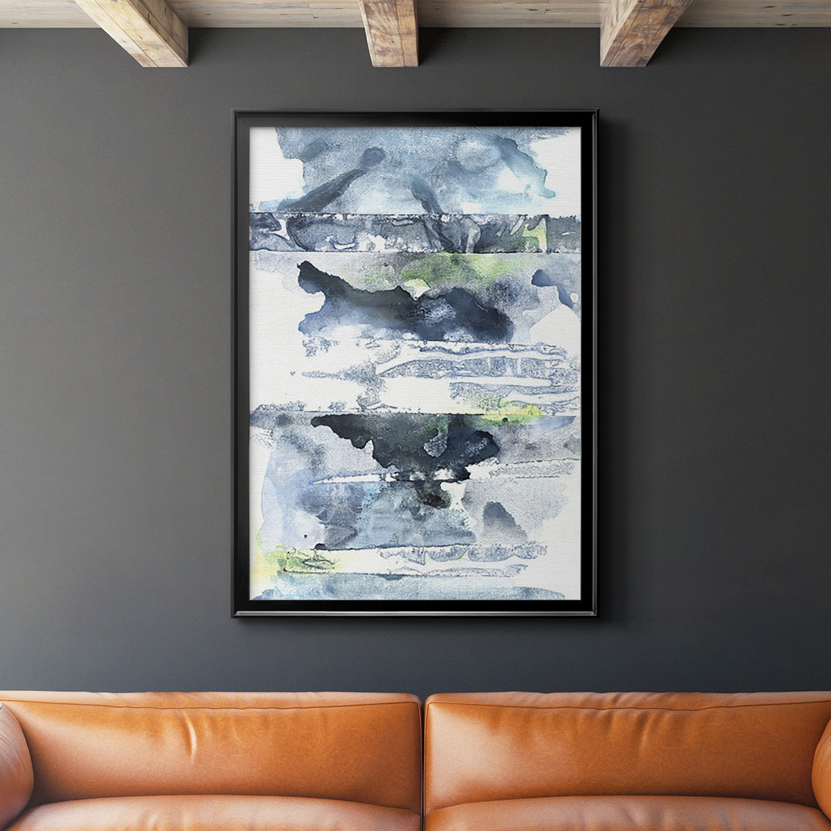 Blue Memories II - Modern Framed Canvas Print