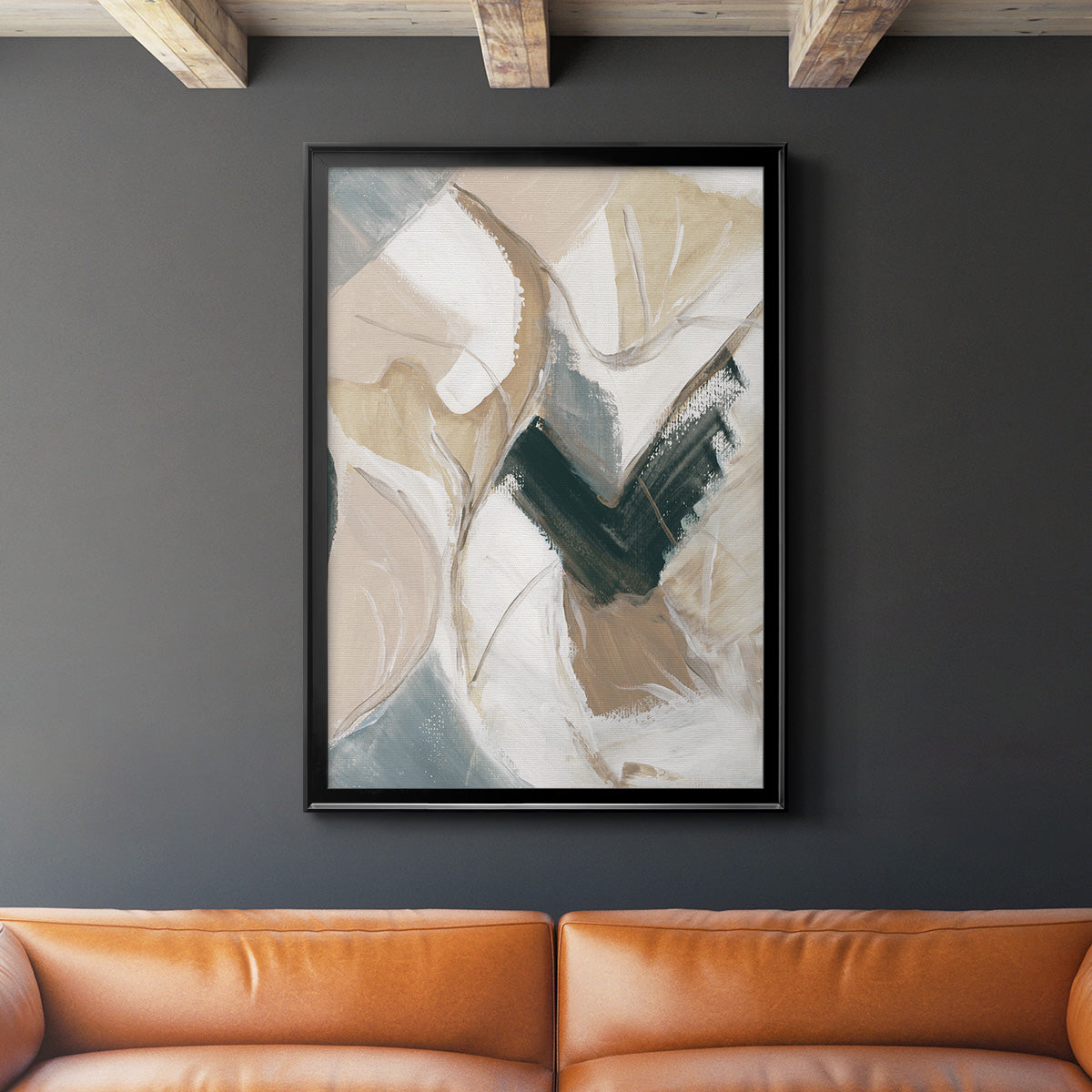 Marble Lines II - Modern Framed Canvas Print