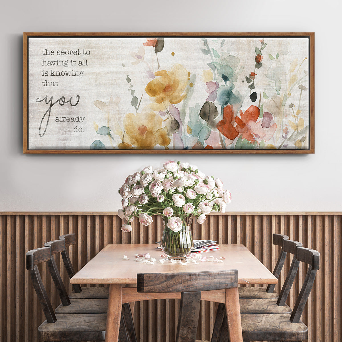Full Bloom Verse - Floater Framed Canvas Print