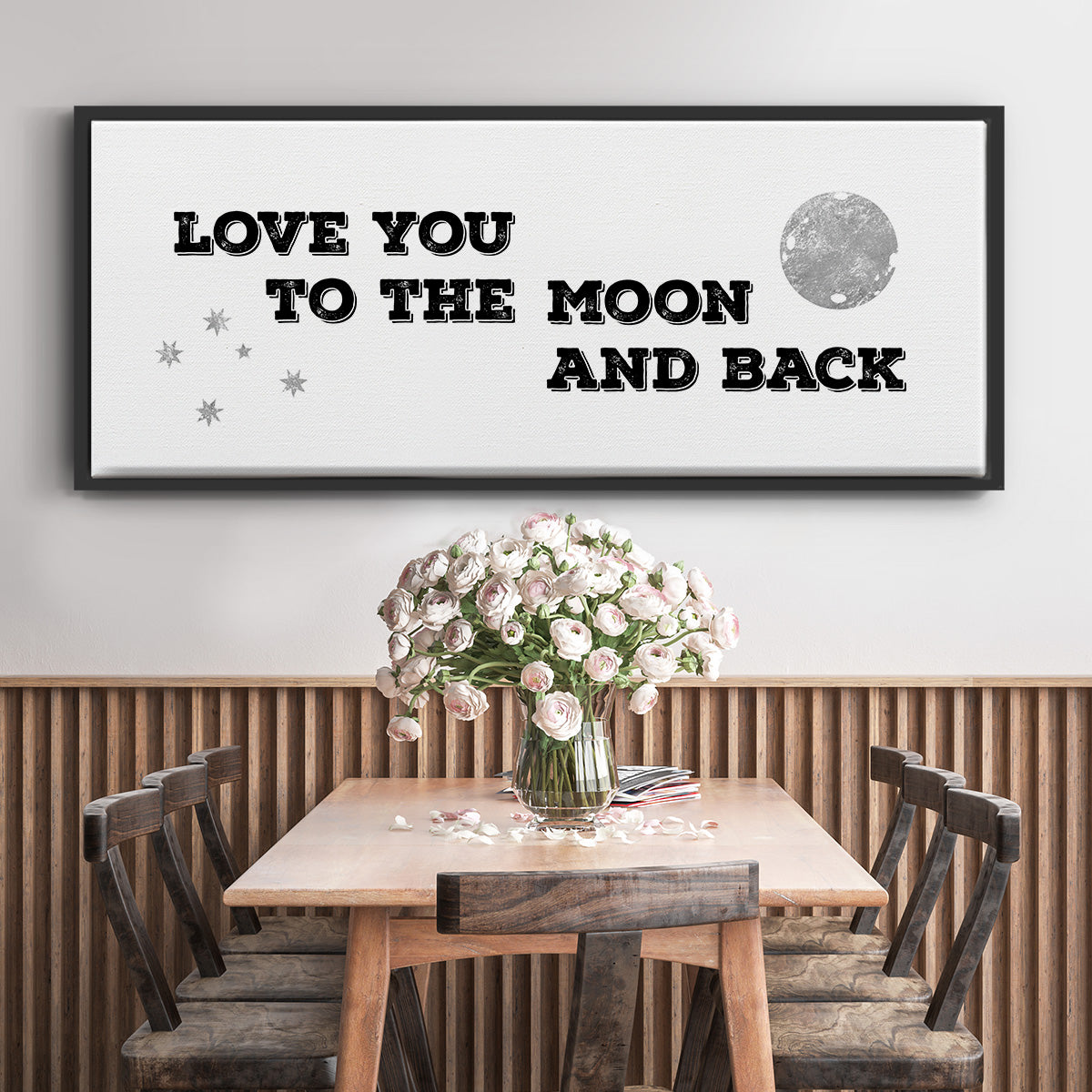 To the Moon and Back - Floater Framed Canvas Print