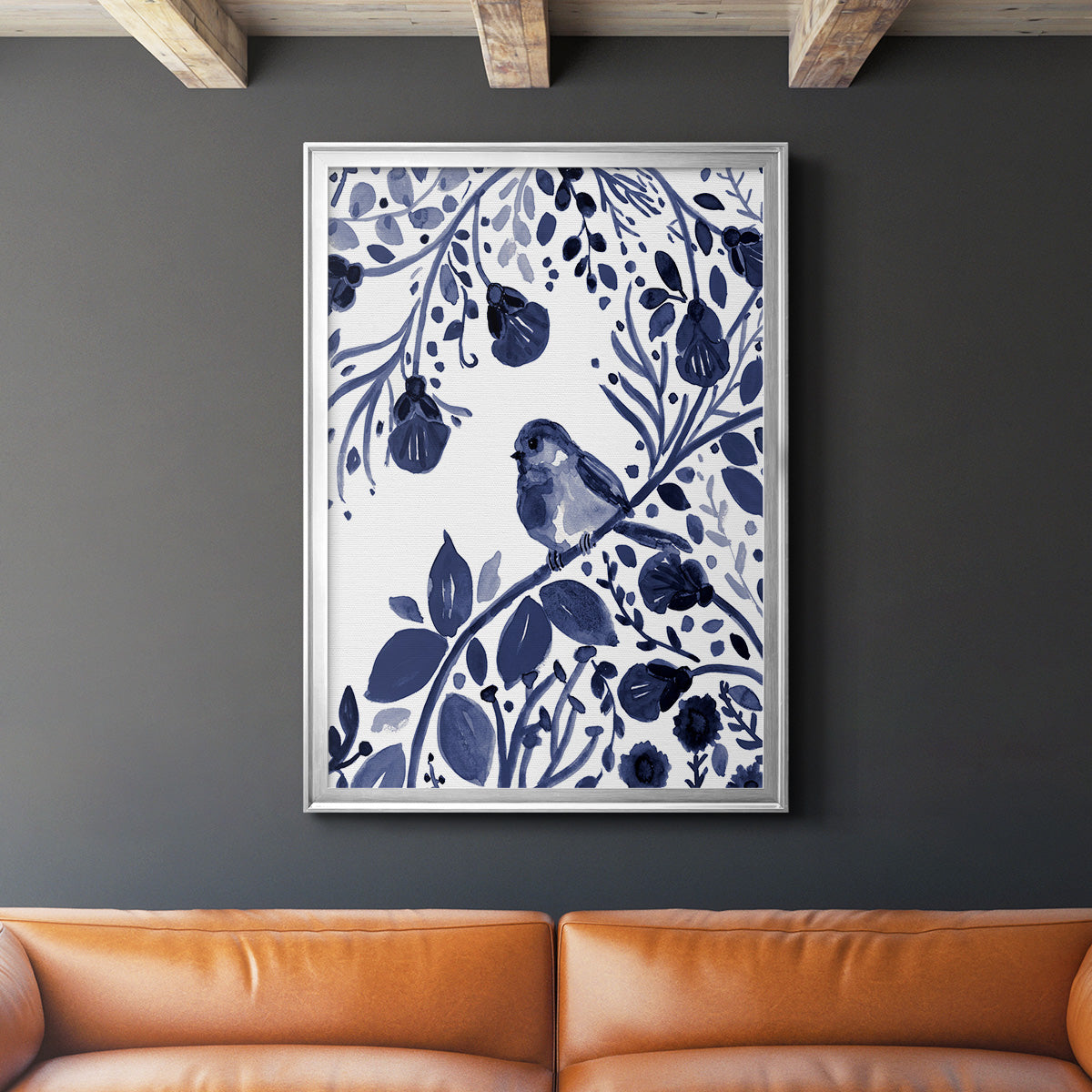 Indigo Song II - Modern Framed Canvas Print