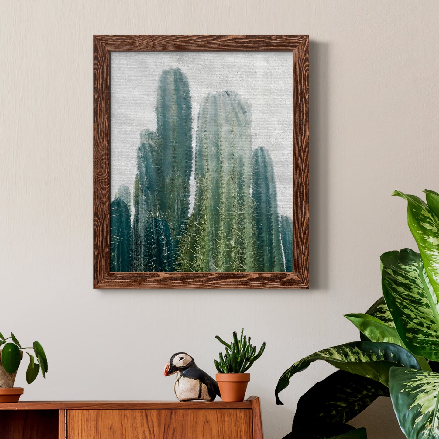 Aruba Cacti II - Barnwood Framed Canvas Print