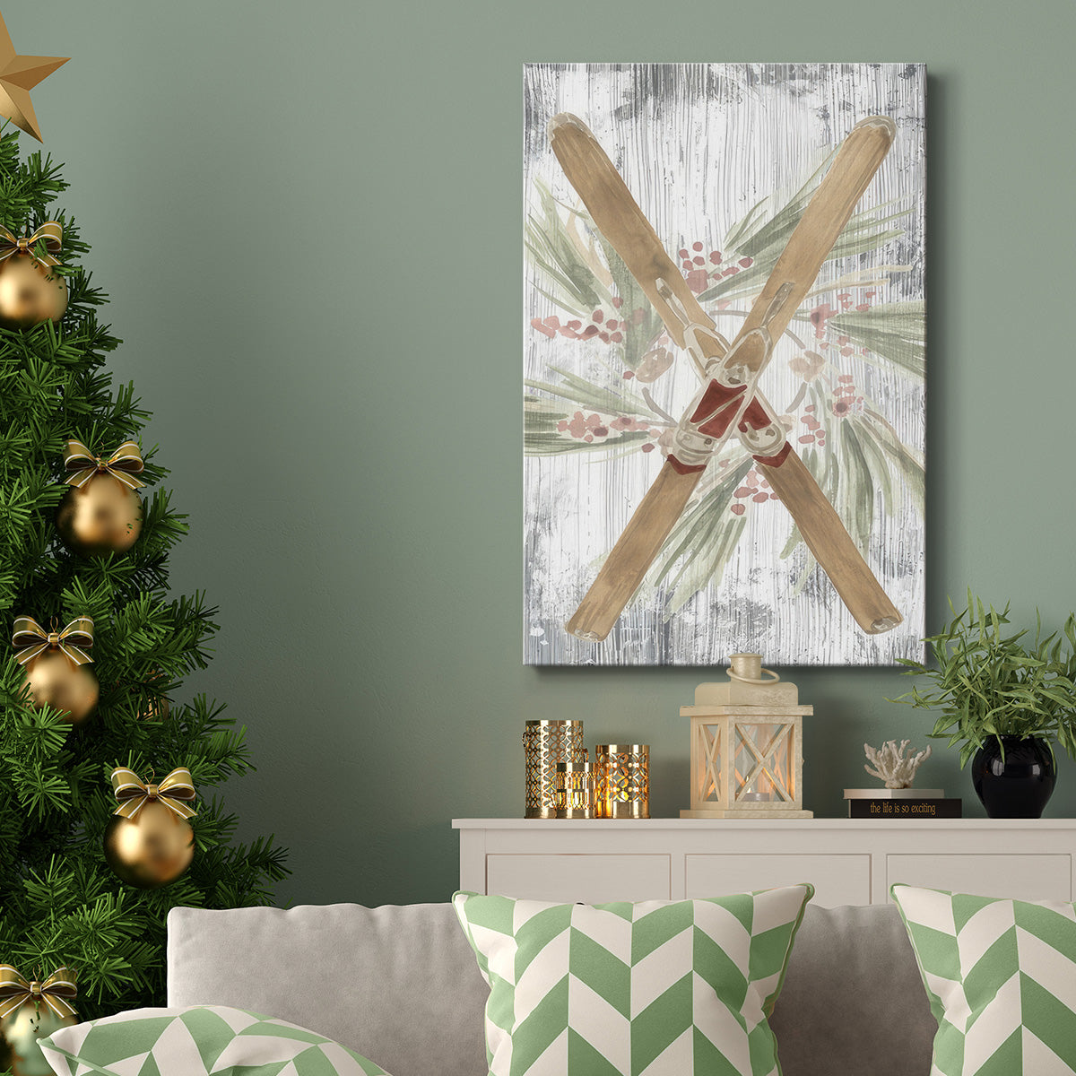 Pinecone Lodge Collection B - Gallery Wrapped Canvas