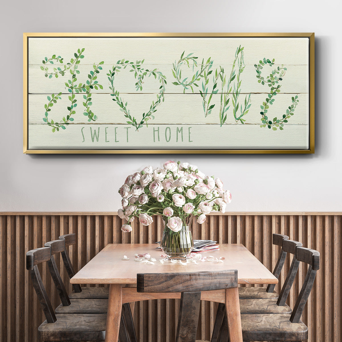 Shiplap Vines Home - Floater Framed Canvas Print