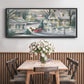 Village Sleigh Ride - Floater Framed Canvas Print
