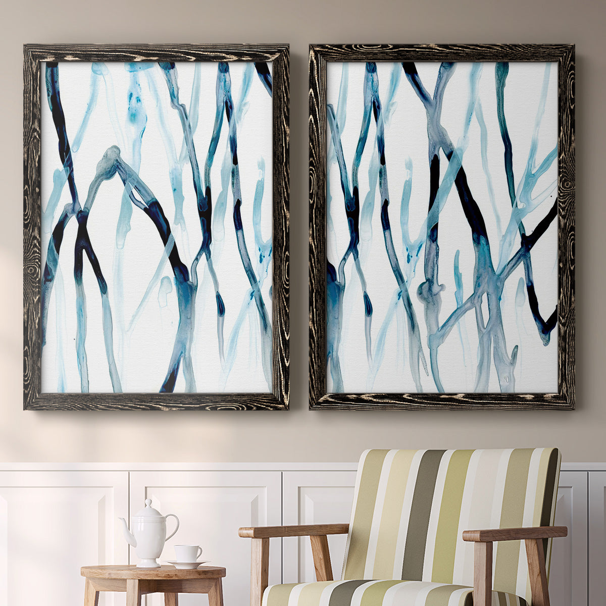 Runnel I - Premium Framed Canvas 2 Piece Set - Ready to Hang