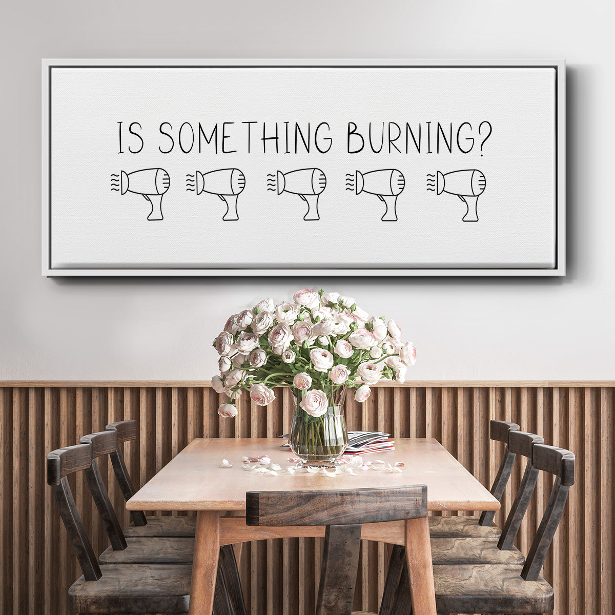 Is Something Burning? - Floater Framed Canvas Print