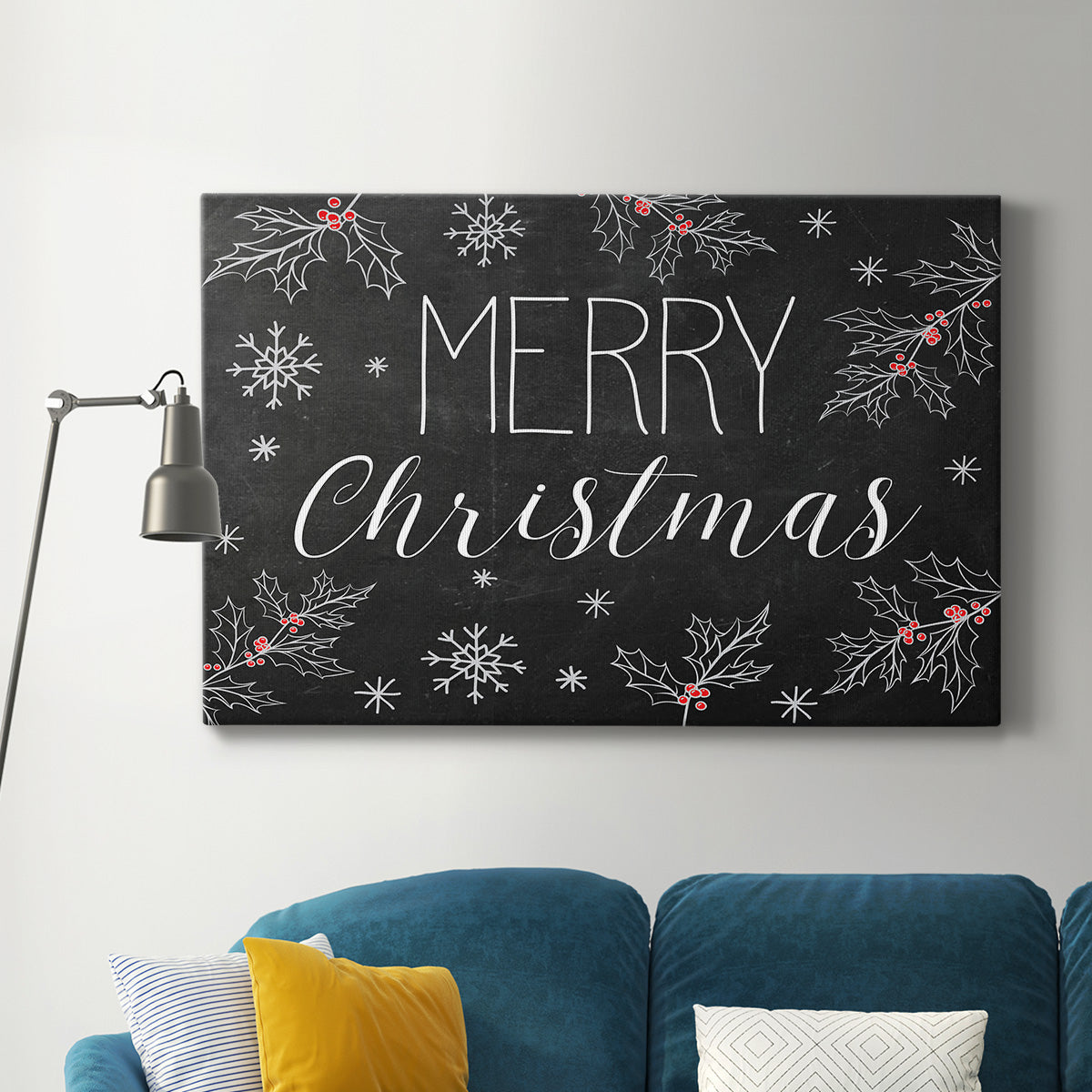 Merry Christmas Chalkboard - Canvas Art Print