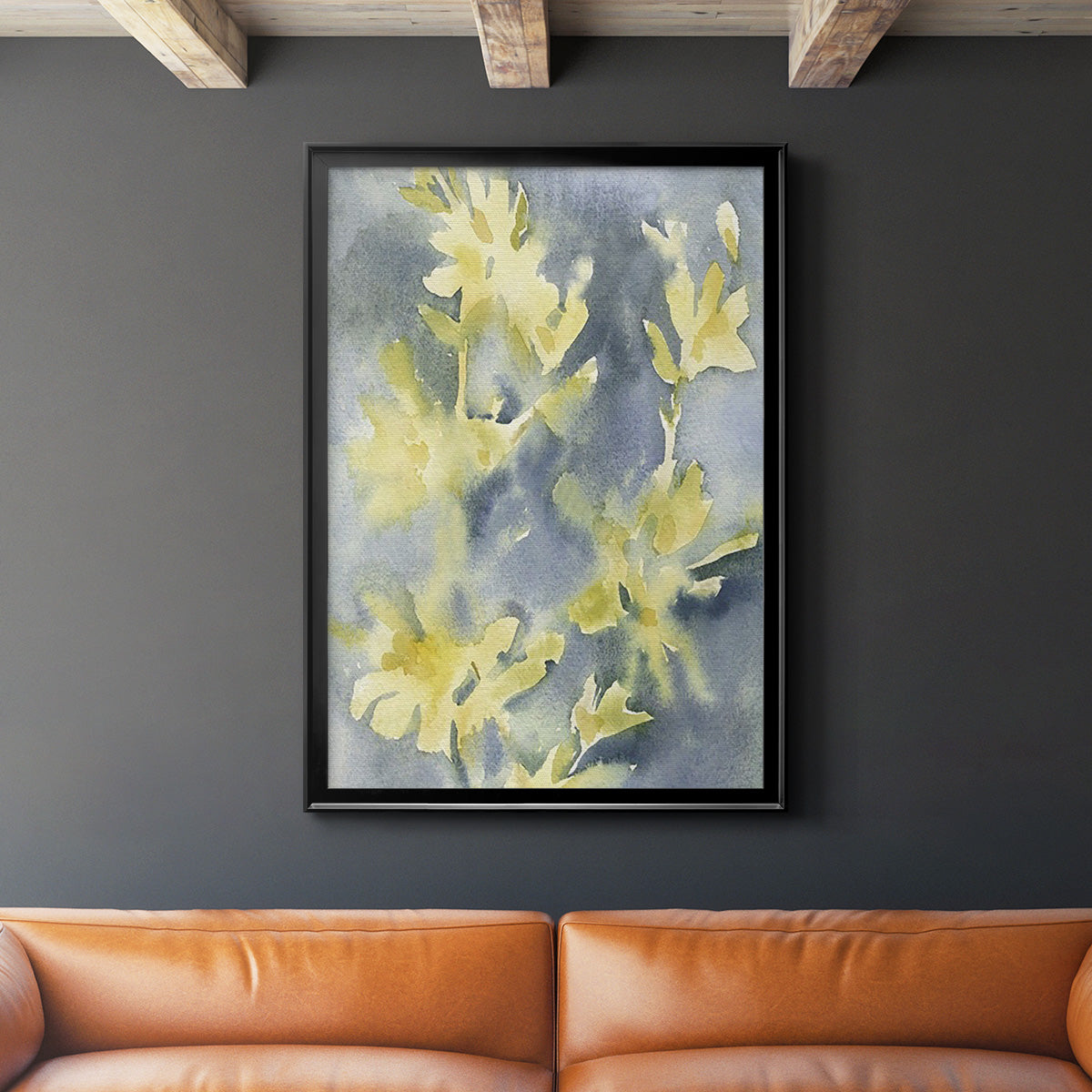 Forsythia Blooms II - Modern Framed Canvas Print