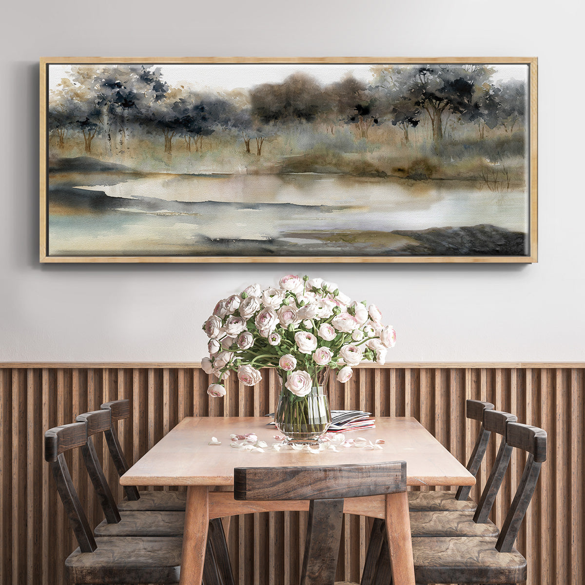 Serene River - Floater Framed Canvas Print