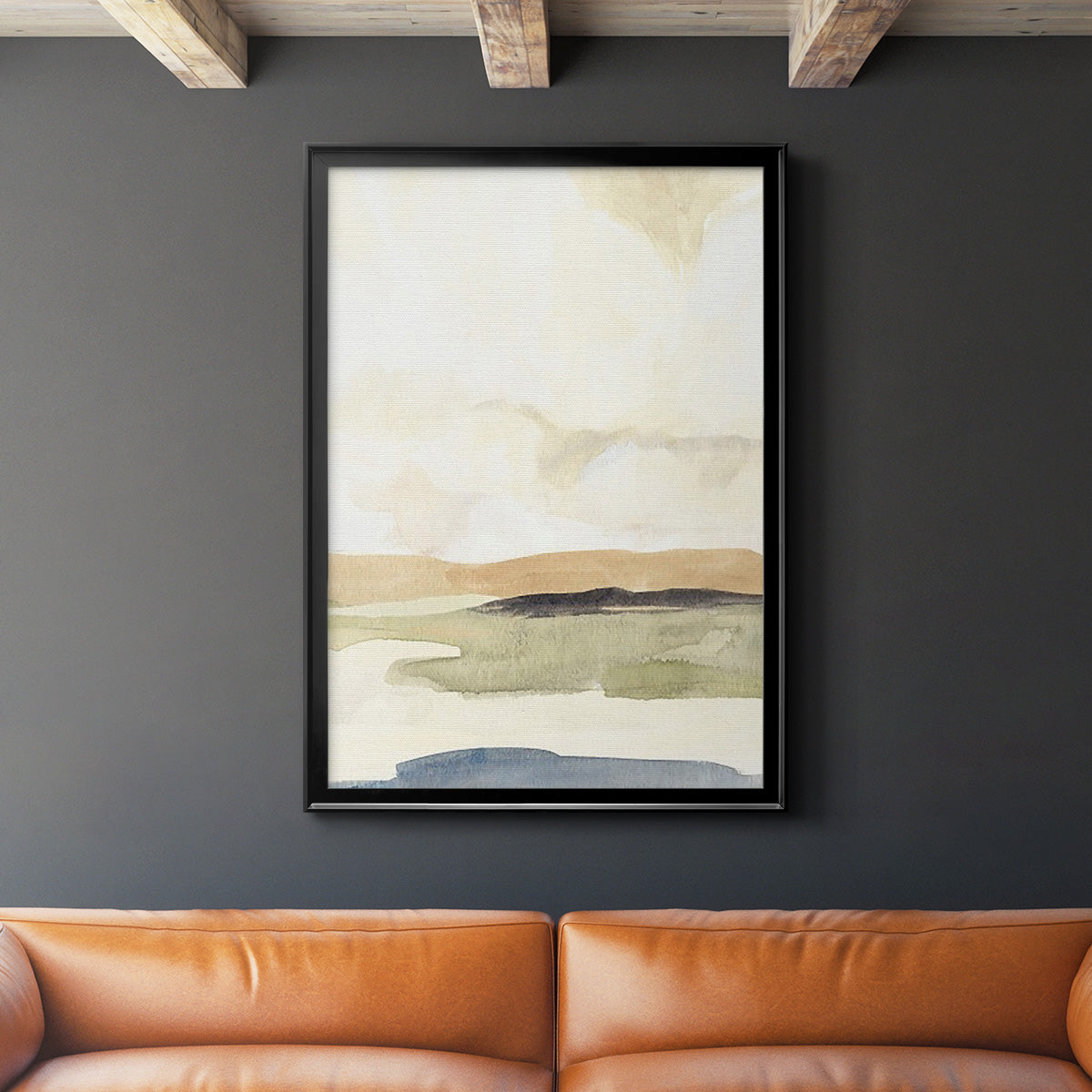 Slate Movement II - Modern Framed Canvas Print